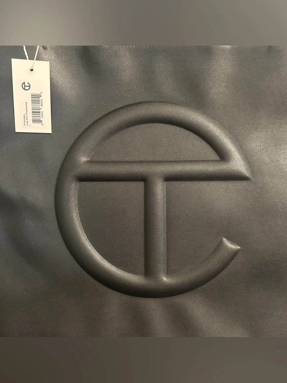 Telfar Large Shopping Bag Black TF-012-BK-L featuring Embossed logo - Picture 2 of 6